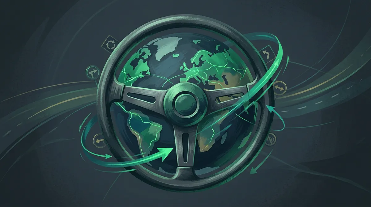 Symbol adaptacji kierowcy po przeprowadzce do USA